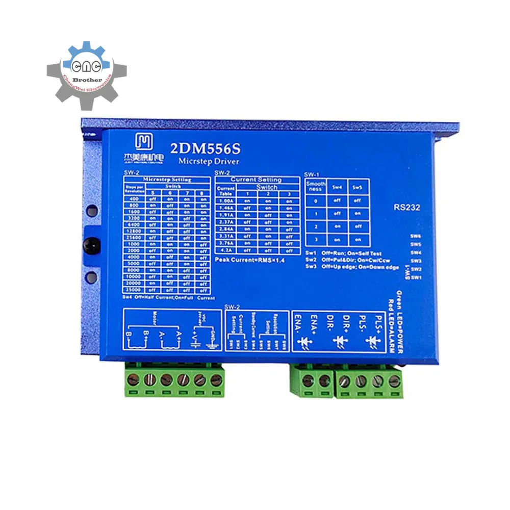 

JMC Two-Phase Stepper Motor Driver 2DM556/2DM556s With NEMA57/86 Stepper Motor 250KHZ Frequency 36V 5.6A Motor Speed Driver