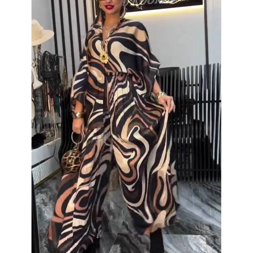 

Casual Loose Faionable 2-Piece Set 2025 Cross-Border Women's Wear Independent Station Best-Selling Ensemble Polyester Fabric