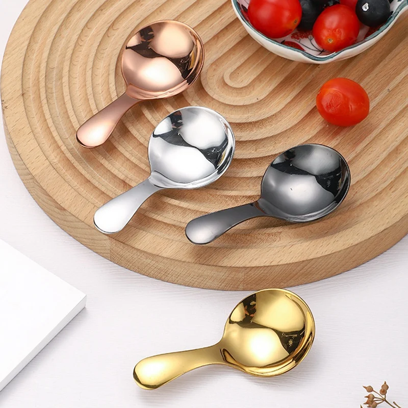 

Small Scoops For Canisters,Total Of 4 Pcs Short Handle Spoons For Salt Sugar Condiments Coffee Tea Dessert 9 X 4.5Cm