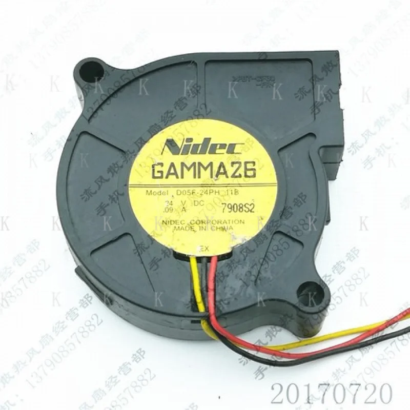 

C for NIDEC GAMMA26 D05F-24PH 11B 5015 DC24V 0.09A 3-Wire Turbo Cooling Fan