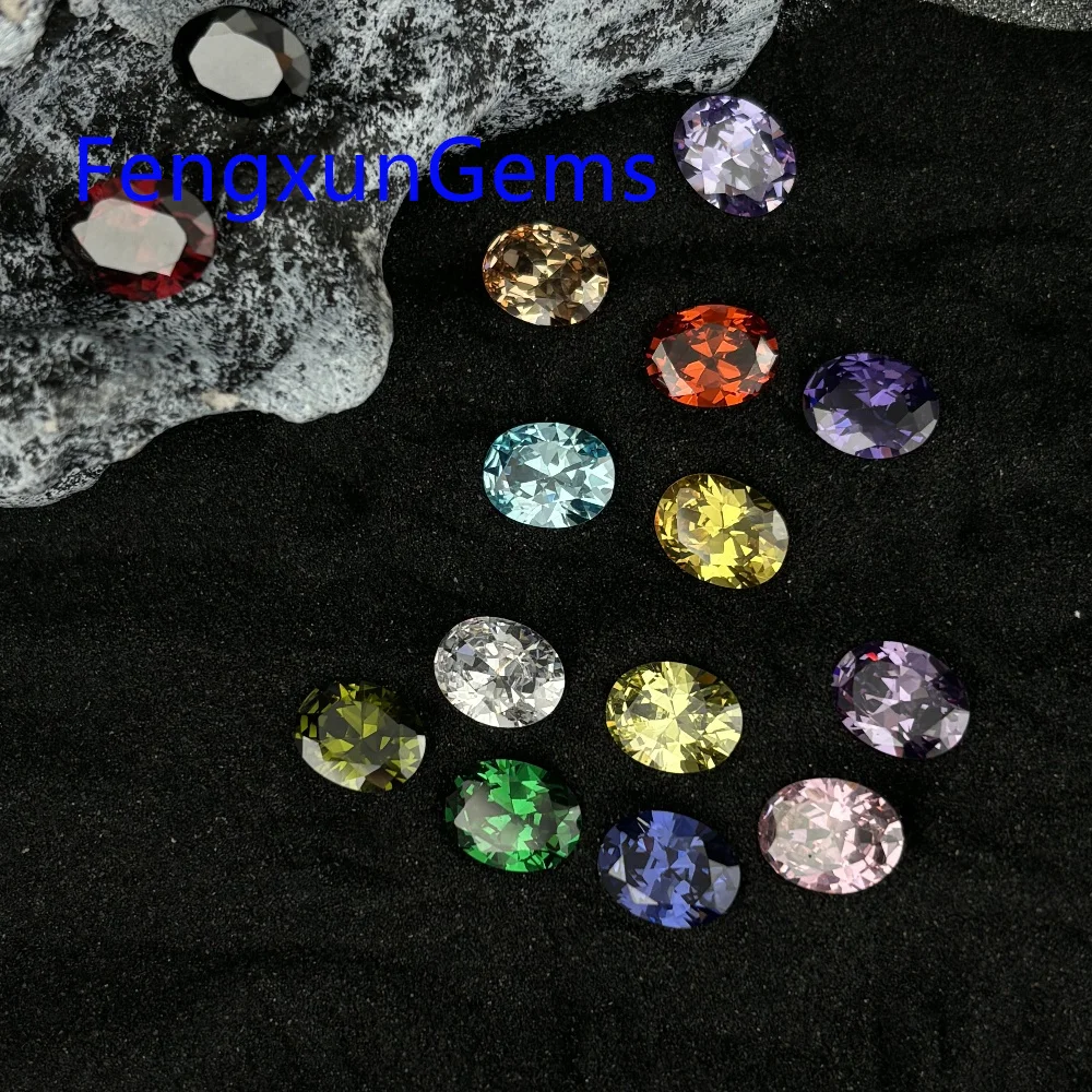 2x3~13x18mm AAAAA Oval Shape Multicolor Brilliant Cubic Zirconia Loose CZ Synthetic gemstone beads for Jewelry make