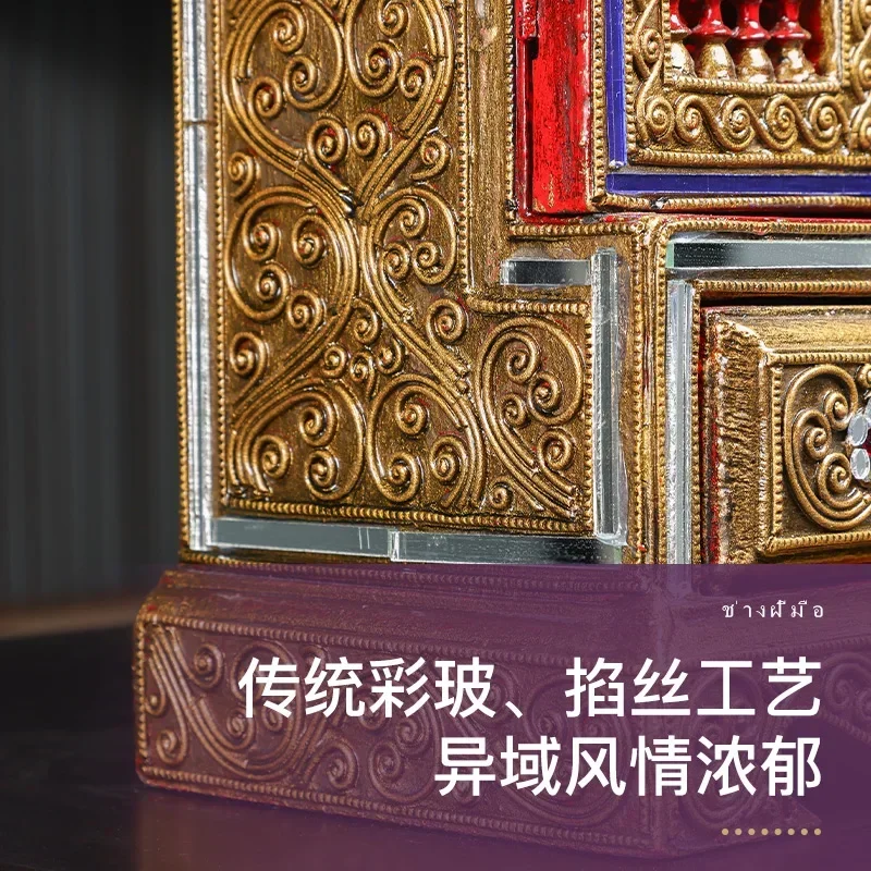 TAO TAO Solid wood jewelry box storage box wooden high-end earrings earrings and necklace jewelry