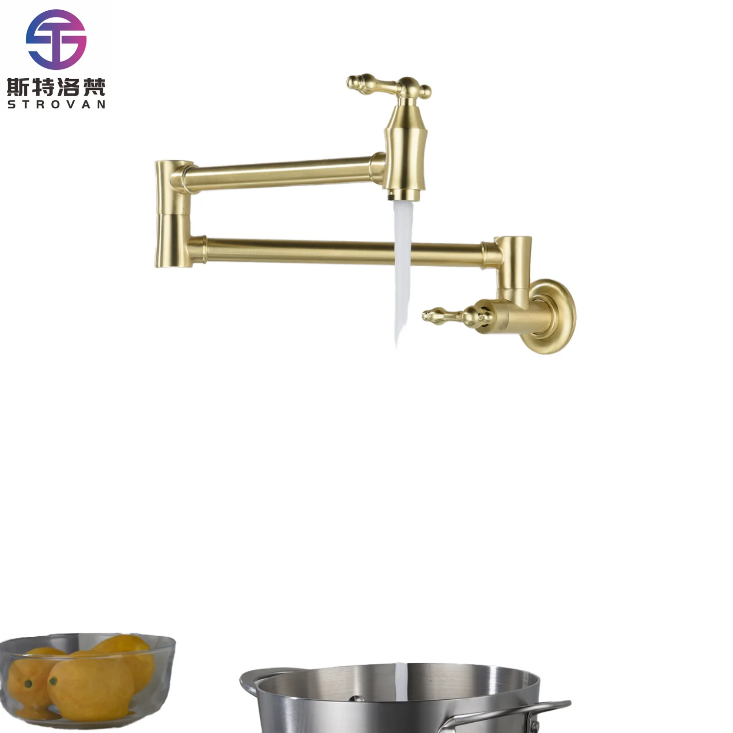 Modern Single-Handle Kitchen Faucet Pull-Out Pull-Down Feature Electric Hot Cold Brass Finish Ceramic for Sink Installation