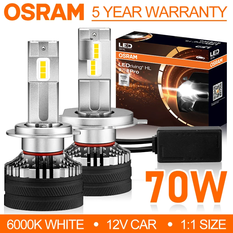 

OSRAM H7 Led 70W Super Bright LED Bulb H4 HB4 HB3 H11 H8 Car Lamps 9005 9006 9012 HIR2 LED Fog Light 6000K High Low Beam Origin