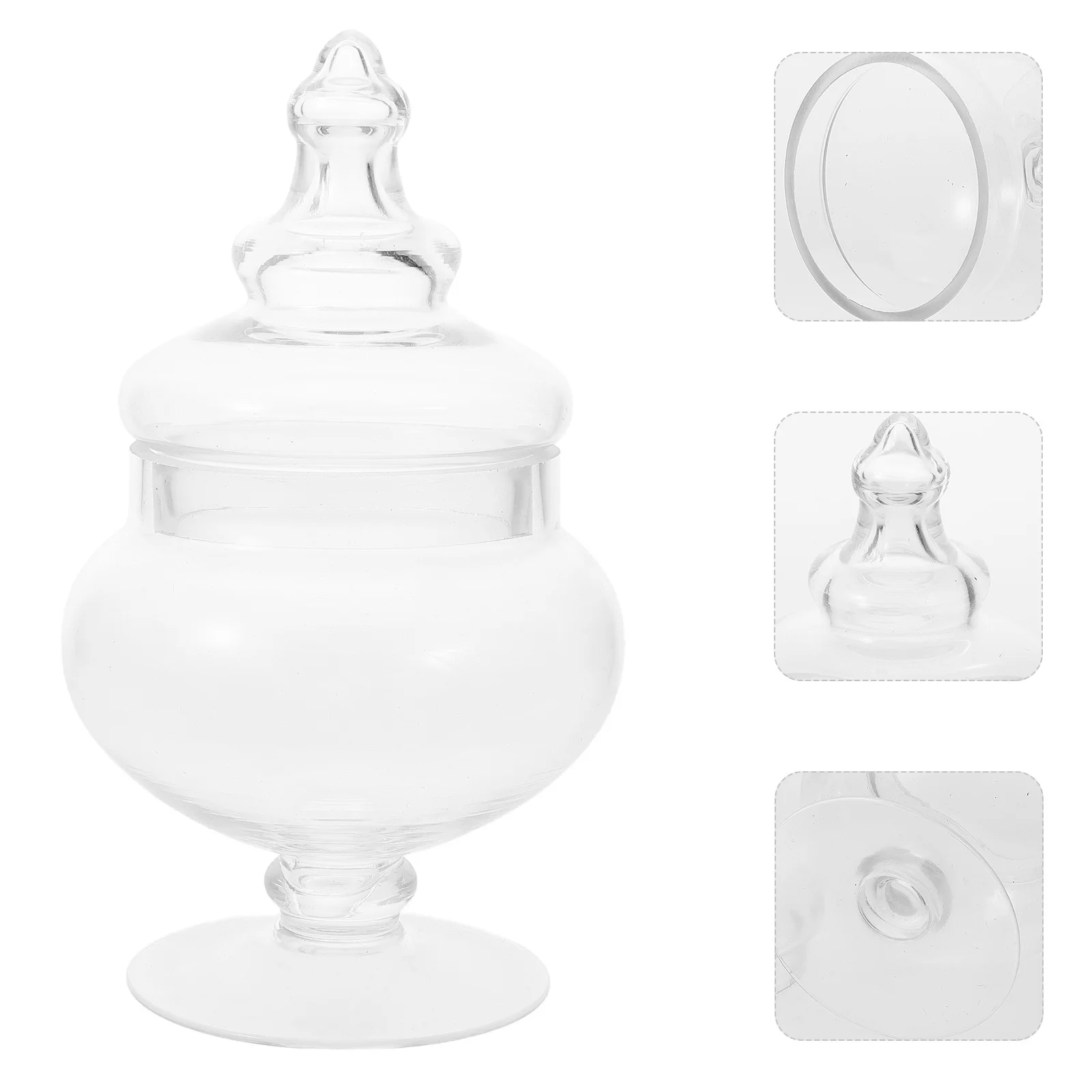 

Glass Jar Lid Food Storage Container Kitchen Canister Grains Oats Glass Transparent Candy Holder Airtight Transparent Snacks Jar