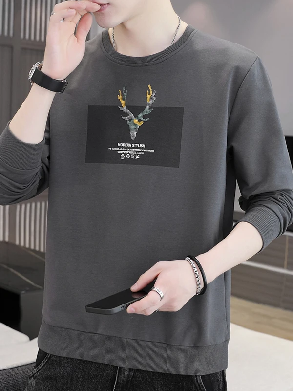 

Spring Autumn New Men's Faion T-irt Ice Silk Qui Dry round Ne Outdoor Casual Long Sve Sports Top for Youth