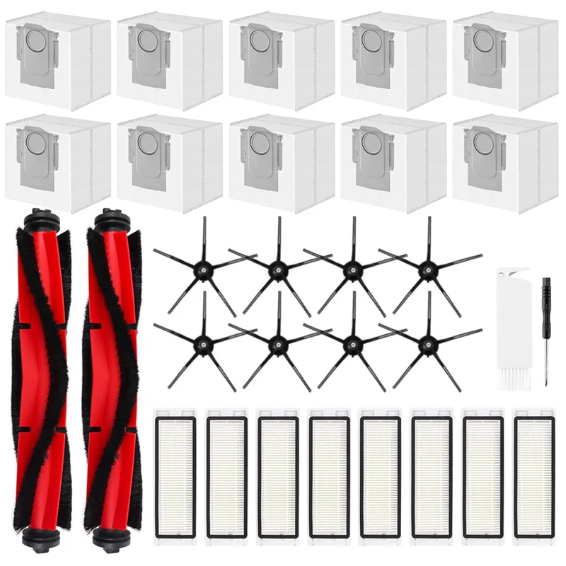 Replacement Accessories Kit Compatible For Roborock Q5 / Q5+ Plus Robot Vacuum,Main Brushes HEPA Filters Side Brushes