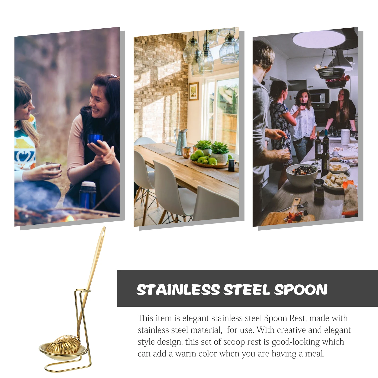 

Spoon Rest Stainless Steel Hot Pot Scoop Hand-Pulled Noodle Sturdy Kitchen Supply Convenient Container 304 Wear-resistant Baby
