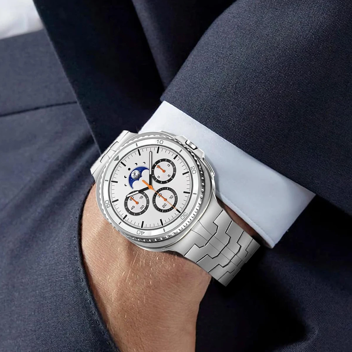 Cinturino in titanio per Samsung Galaxy 8 40mm 44mm Classic 46mm Bracciale senza spazi vuoti Acciaio inossidabile Metallo per Galaxy Watch 8 Accessori