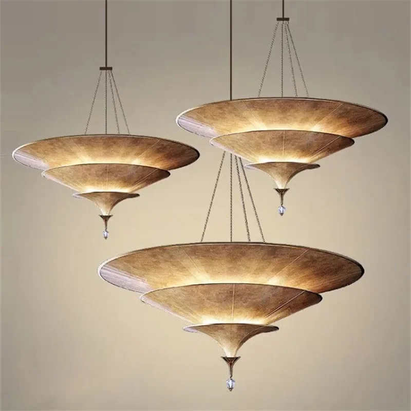 Southeast Asian retro living room pendant lamp Thai umbrella shaped lighting fixture home staircase home decoration room lamp