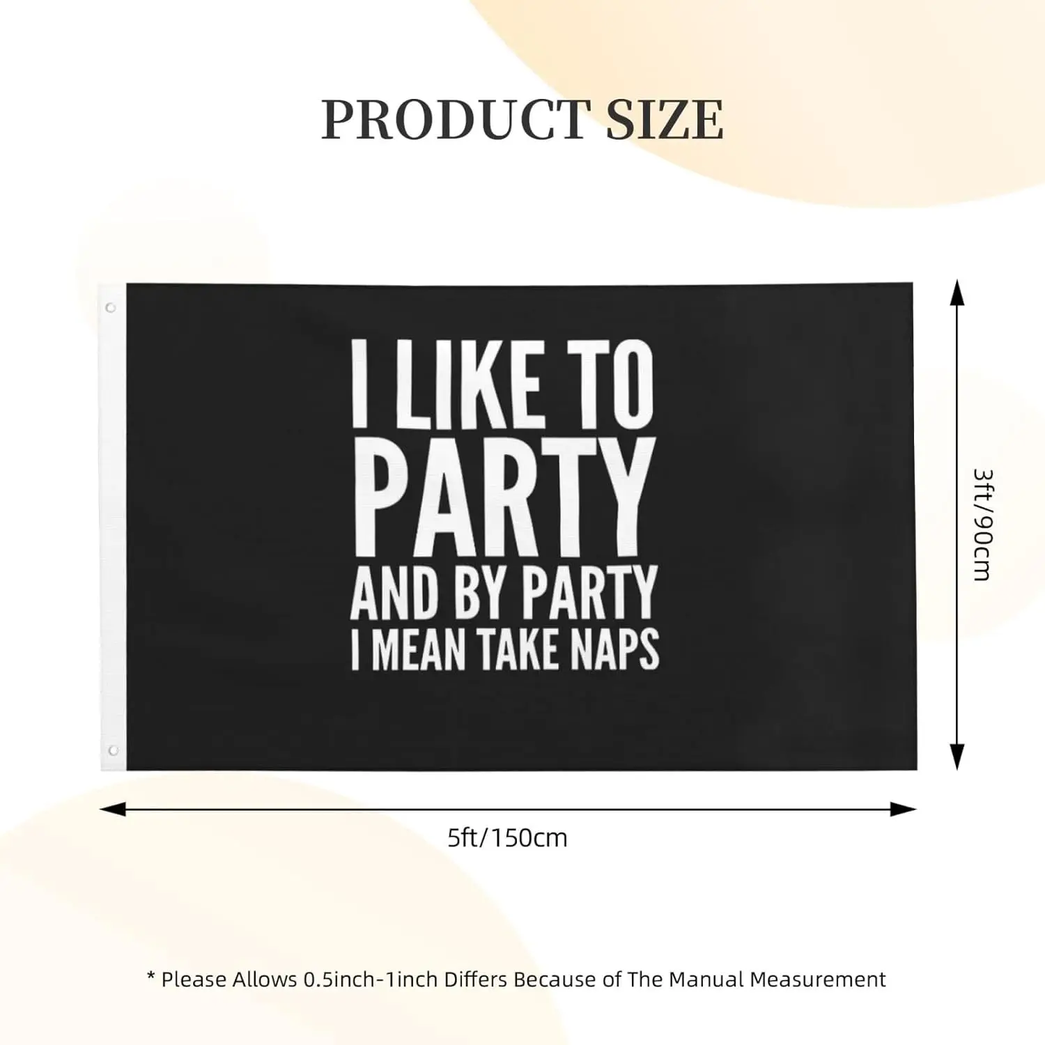 Flagicts 100% Polyester I like to party and by party i mean take naps Flag