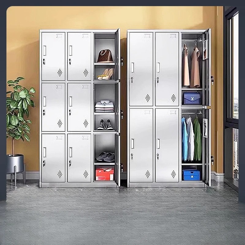 Stainless steel locker employee locker factory dust-free workshop employee locker change shoe cabinet dormitory