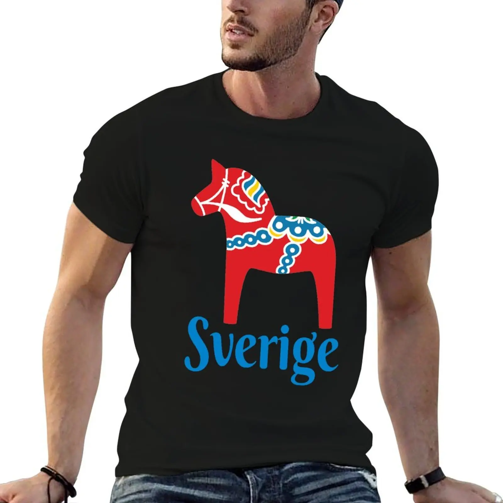 Футболка Sverige Dala Dalarna Sweden Horse Dalecarlian Swedish, удобная эластичная футболка