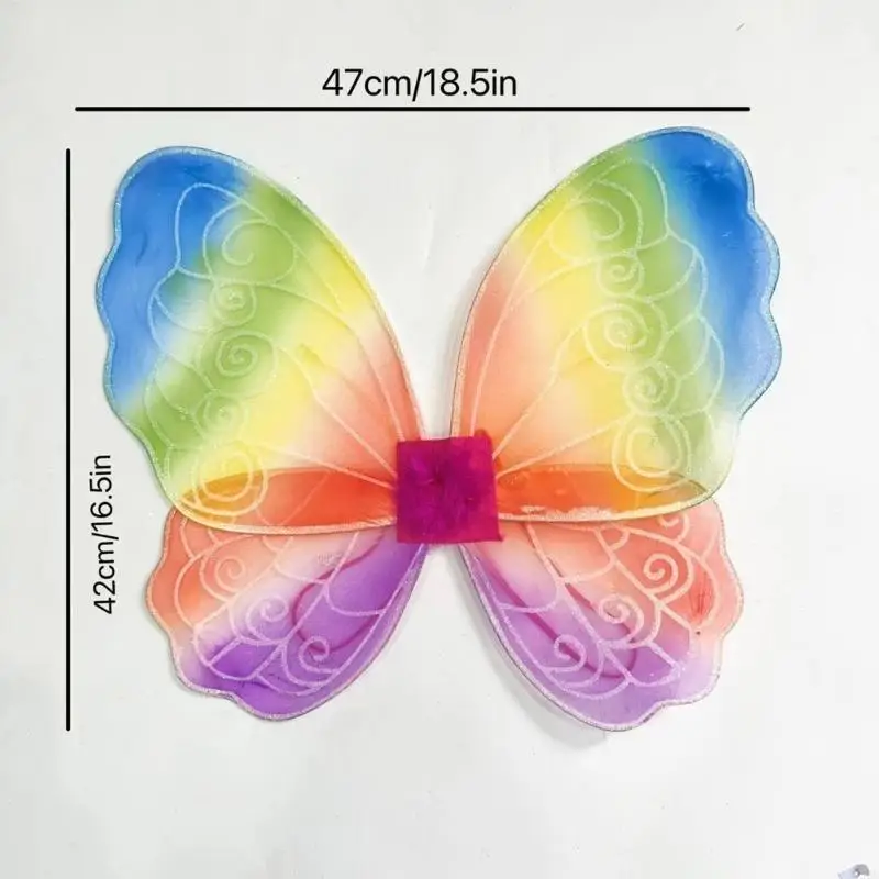 Q39C 어린이를위한 나비 날개 의상 여자를위한 할로윈 나비 날개 의상 소녀 크리스마스 생일 복장 복장