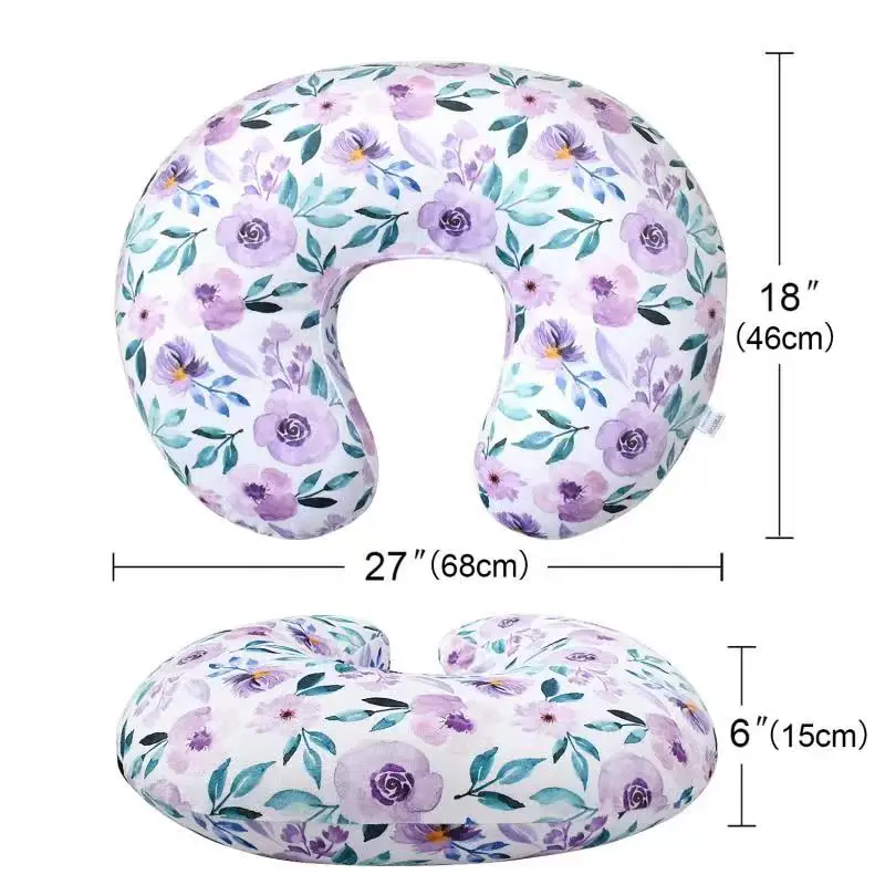 Baby Nursing Pillow Cover Printing Design Minky Breastfeeding Pillow Slipcover Ultra Soft Snug Fits On Newborn Nursing Pillow