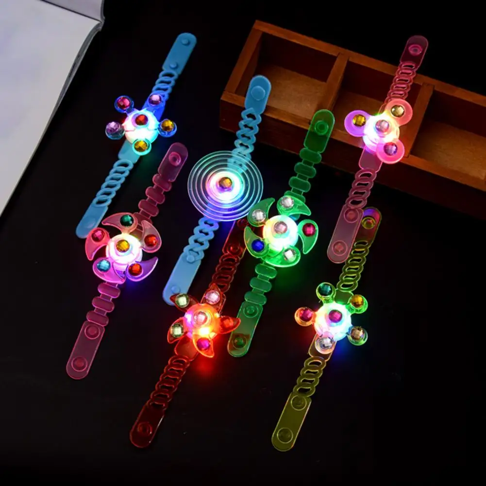 

Wholesale & Dropshipping ！Spinning Top Luminous Adjustable Portable Ring Wrist Band Fidget Spinner Toy Bracelet For Children