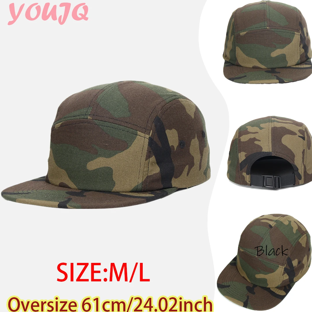 Большие размеры 61 см, хлопковые камуфляжные бейсбольные кепки с 5 панелями для женщин и мужчин, кепки Snapback Bone Originales, камуфляж в стиле хип-хоп Gorras Hombre