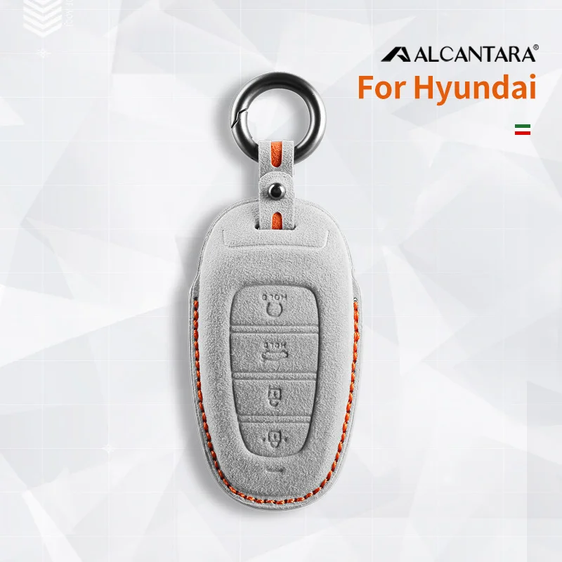 Car Key Case Cover Holder Buckle Alcantara For Hyundai Tucson L Sonata Santafe  Grandeur IG Accent Santa Fe Accessories