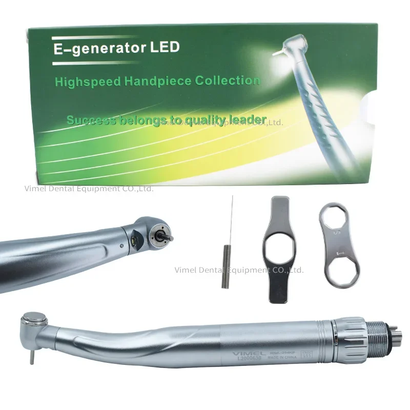 den tal High Speed LED Fiber Optic Handpiece with 4/6 Hole Quick Coupler Swivel 3 way Spray Push Button Turbine Handpiece