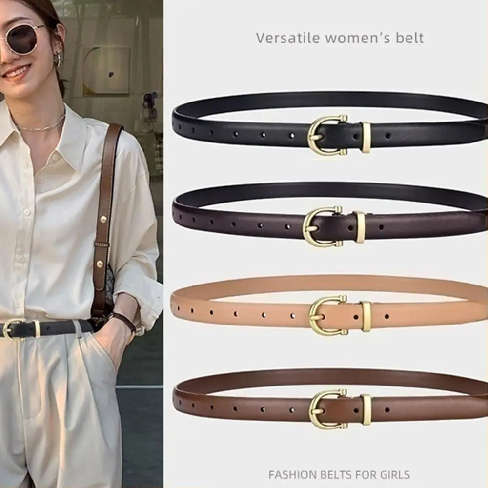 

PU Leather Waist Belt Luxury Designer Zinc Alloy Buckle Skinny Waist Cinch Belt Thin Waistband Jeans Coat