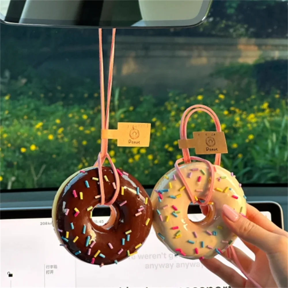 Exquisite Gift Box Doughnut Model Dough Cute Girl Bagel Baked Home Handmade Toy DIY Pendant Car Decoration Bag Hanging Sweet Fun