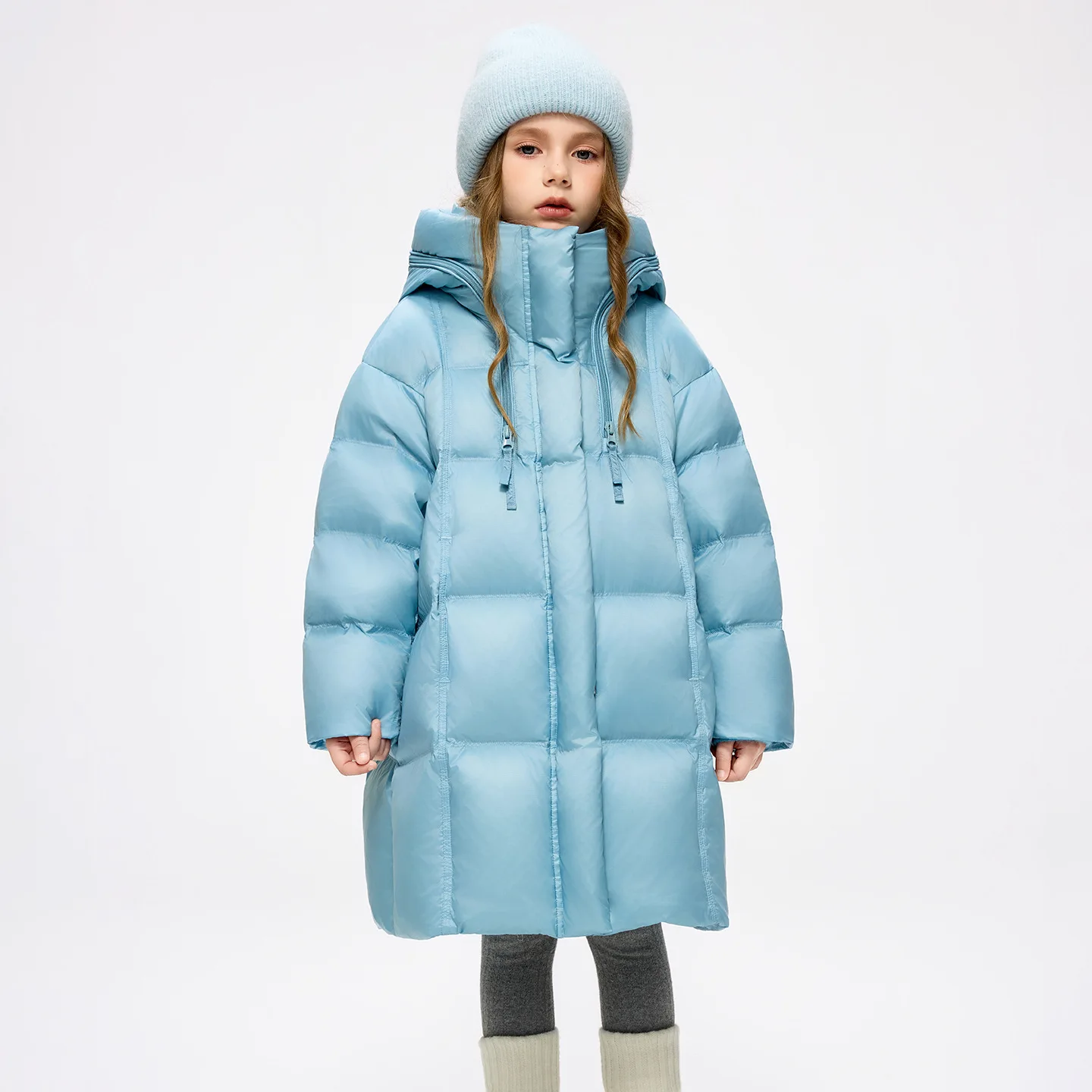 OLEKID 2026 Winter Kids Hooded Down Jacket 90% White Duck Down Warm Coat for Big Girls 4-14Yrs Children Girls Outerwear Coats
