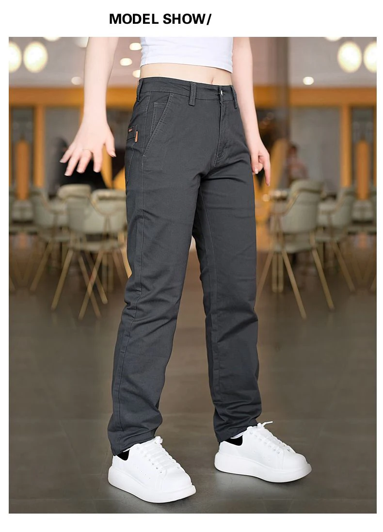 2026 Frühling Herbst Baumwoll-Herrenhose Trendige Vielseitige Elastische Leichte Business-Hose Formelle Schlanke Gerade Hose – Detail 5