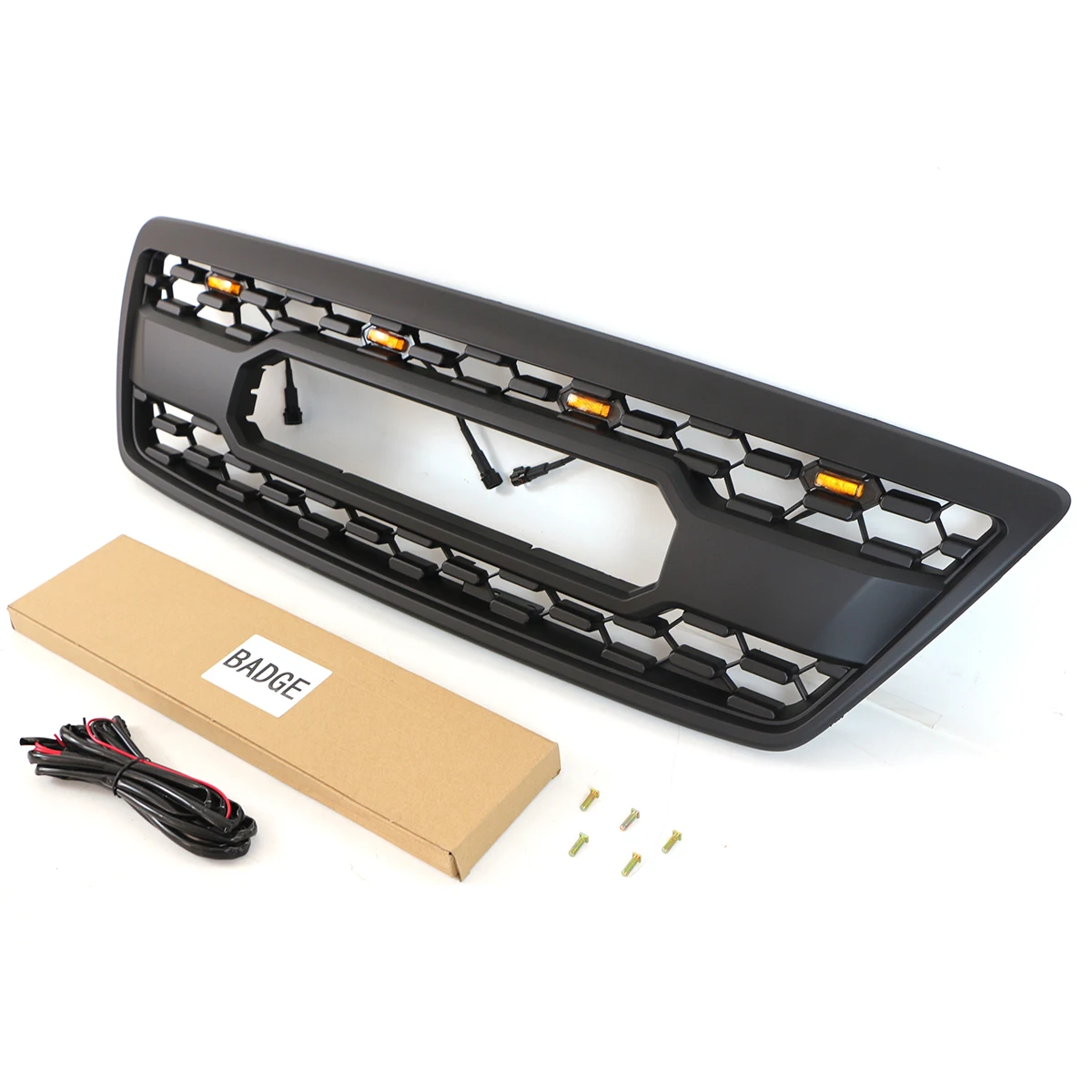 الشبكة الأمامية مع ضوء يناسب 2003-2007 لكزس LX470 LX570 شواية سباق سوداء #5