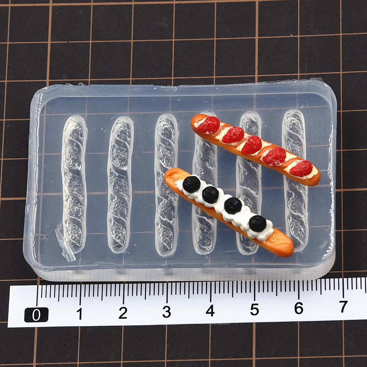 Pottery Clay Baguette Furit Bread Slicone Molds Resin Clay Doll House DIY Molds