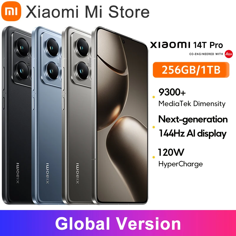 Xiaomi 14T Pro 5G Global Version Smartphone Dimensity 9300+ 144Hz AI Display 50MP Leica Camera 50W wireless 120W HyperCharge NFC