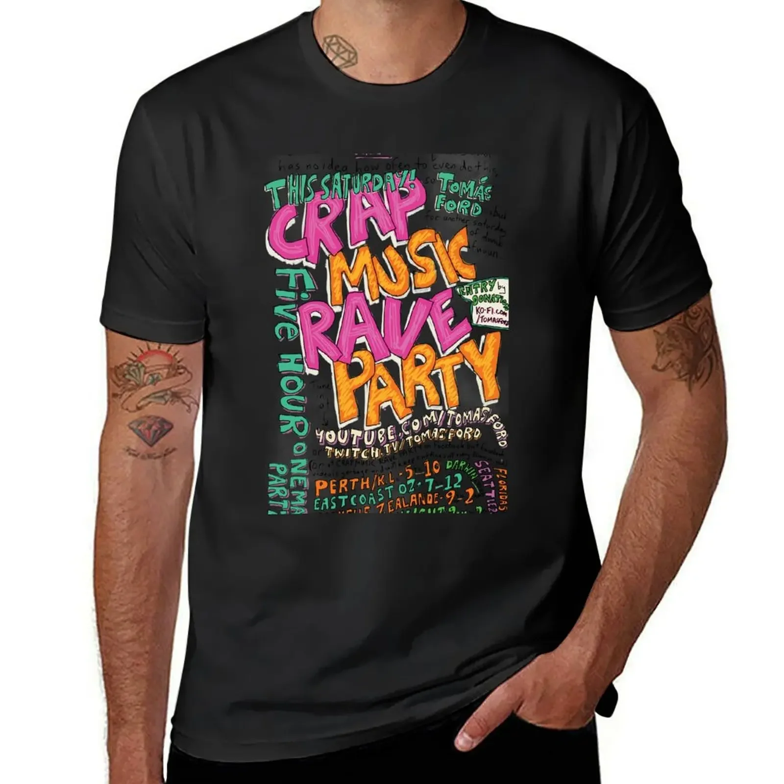 Crap Music Rave Party - Five Hour One Man Party Livestream T-Shirt cute clothes anime shirts men