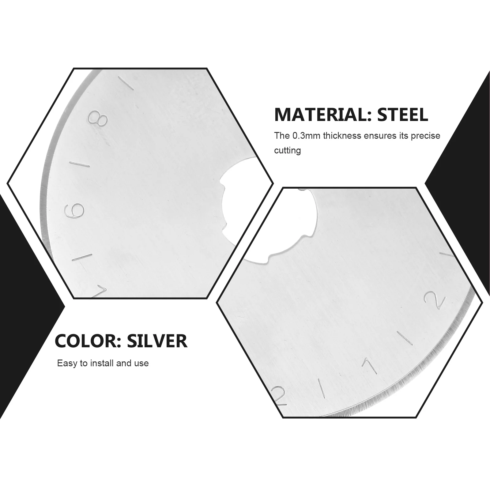 

10pcs 45Mm Round Cutter 0.3Mm Super Thin Precision Wheel For Fabric Paper Crafts Storage Case Rotary Cutter Cutting