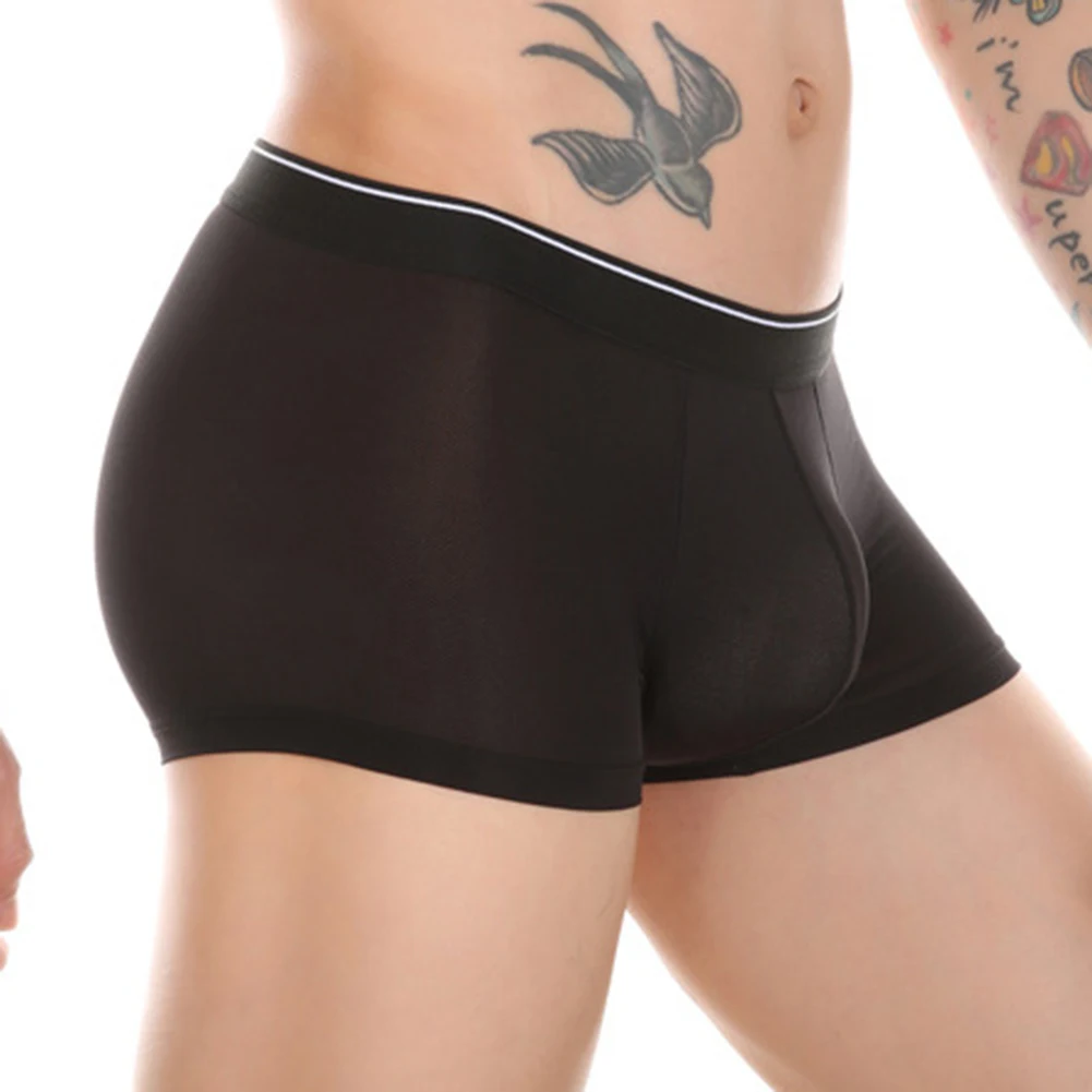 

Sexy Sleep Bottoms Men's Panties Breathable Lingerie Seamless Underpants Gay Sissy Pouch Underwear Soft Boxers Briefs Knickers