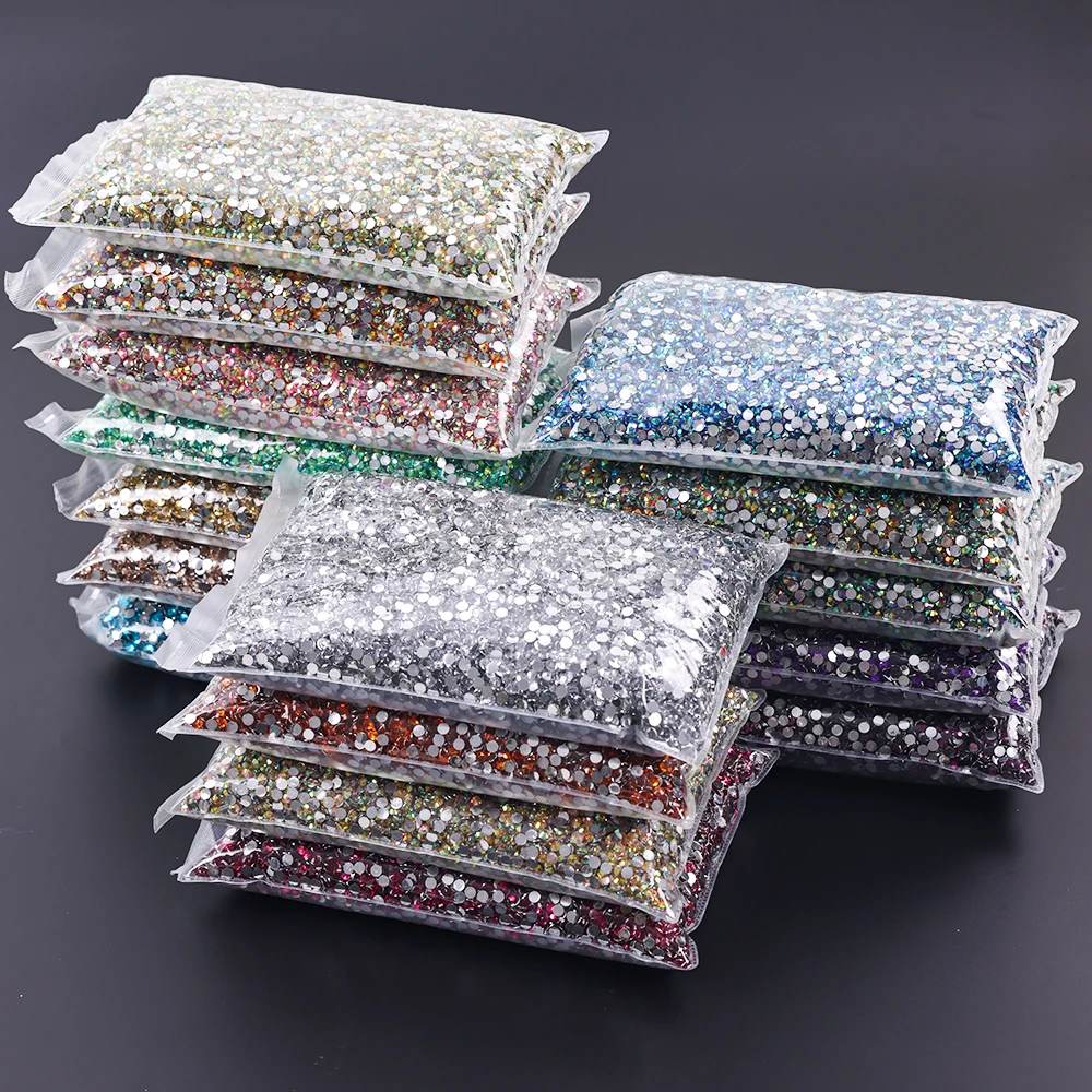 

Wholesale 2-6mm Resin Non Hot Fix Rhinestones Bulk Flat Back Plastic Crystals Nail DIY Glitters Cтразы Stone nail art