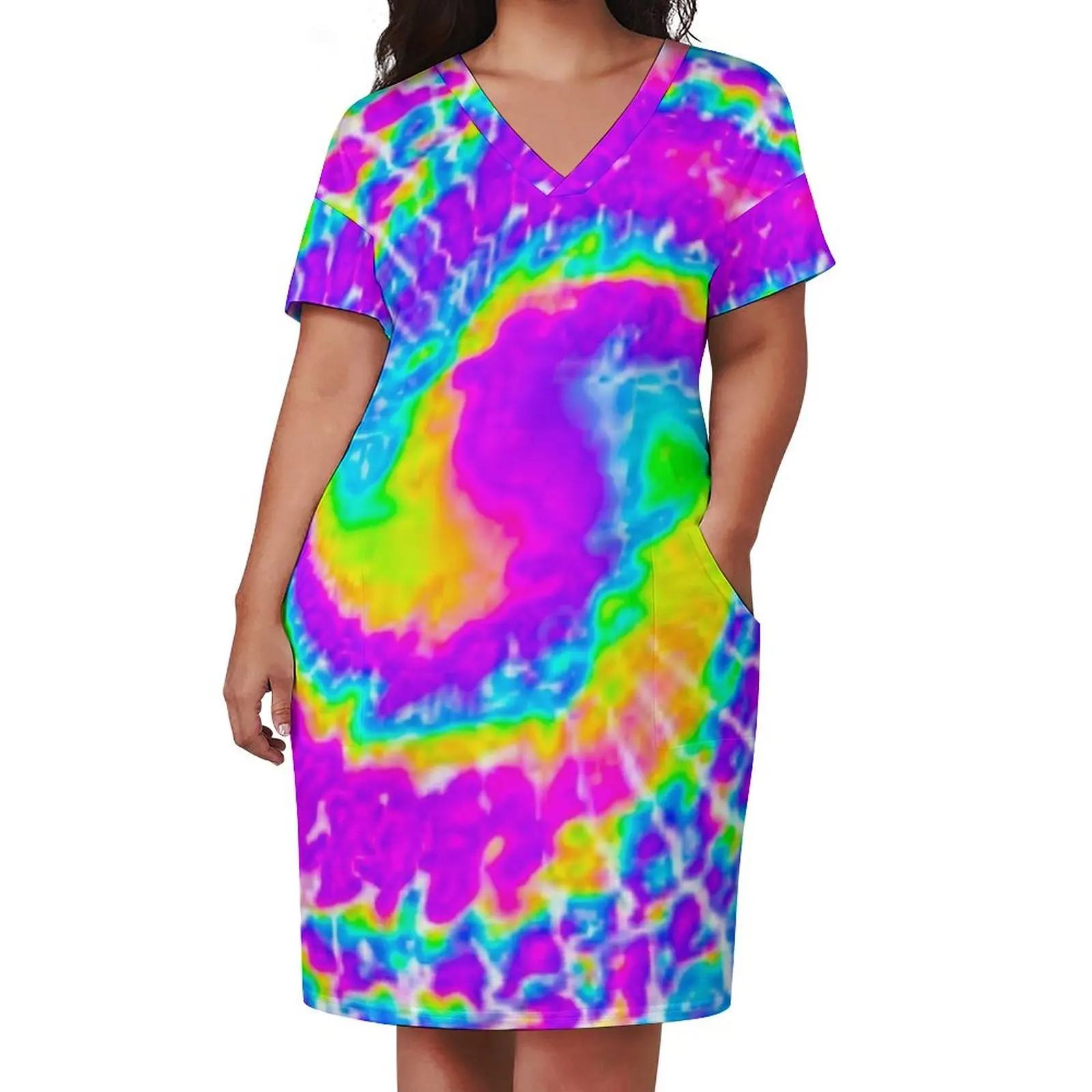 Purple Tie Dye is Life. Loose Pocket Dress women clothing 2024 new arrivals dresses summer dresses ladies 2024 summer