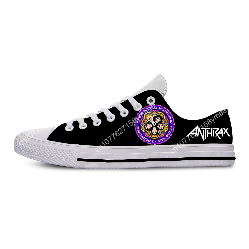 Hot Summer Fashion Low Top Man Anthrax Rock Band Woman Sneakers Classic Latest Canvas Shoes High Quality Casual Board Shoes
