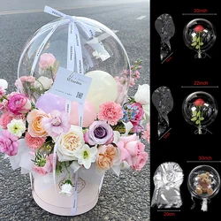 5/10/20pcs Large Wide Neck Bobo Balloons Transparent Bubble Flower Bouquet Ball Snack Gift Wrap for Wedding Birthday Party Decor