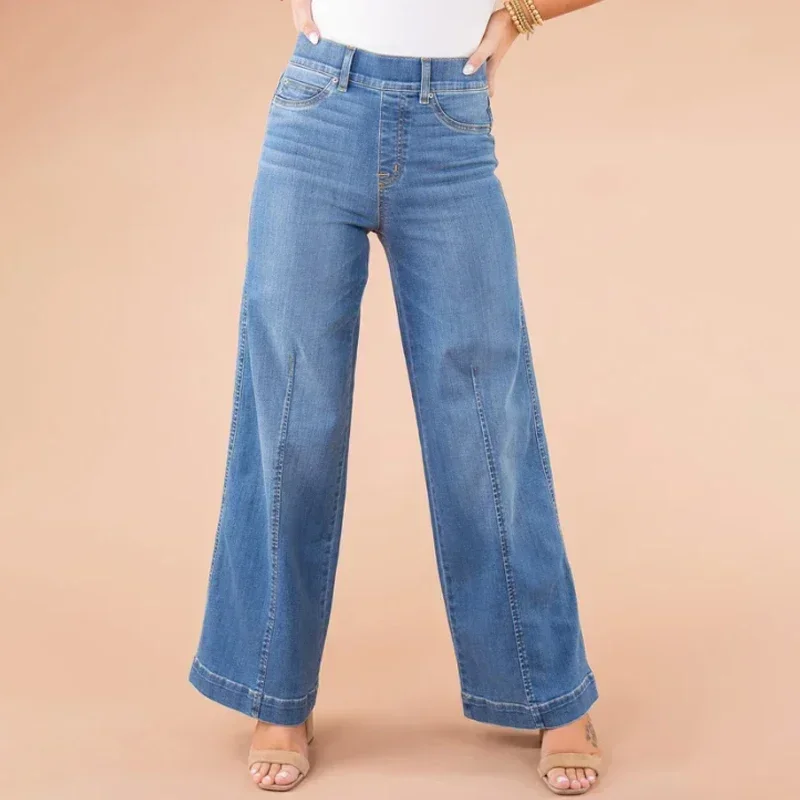 

Hot selling fashion women's spring and summer loose straight leg wide leg nine-minute pants pantalones jeans mujer for women