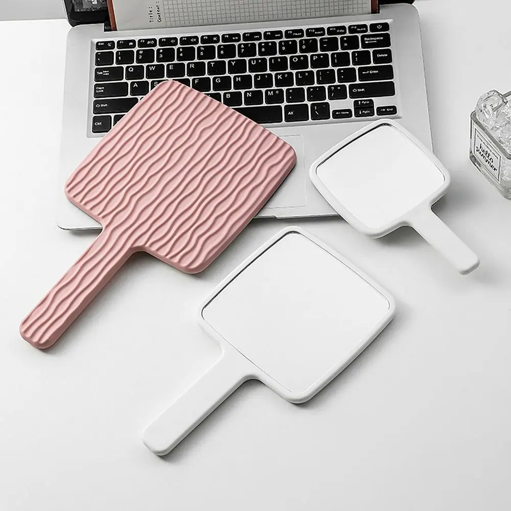 Foldable High Definition Makeup Mirror Water Ripple Suqare Handhold Mirror INS Style Dental Mirrors Gift