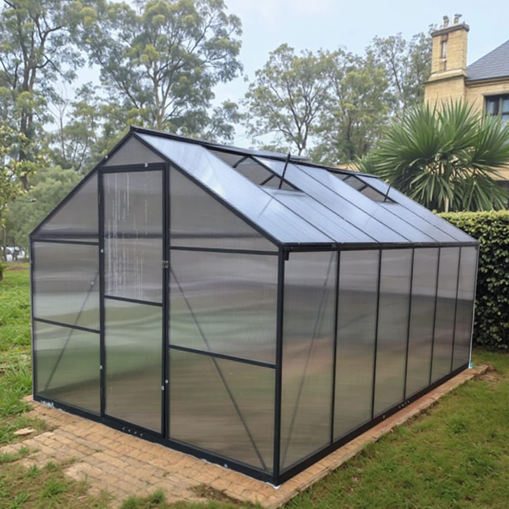 All-Weather 6x8ft 2x2.5m Polycarbonate Greenhouse Expandable Metal Frame For Home Urban Backyard Hydroponic