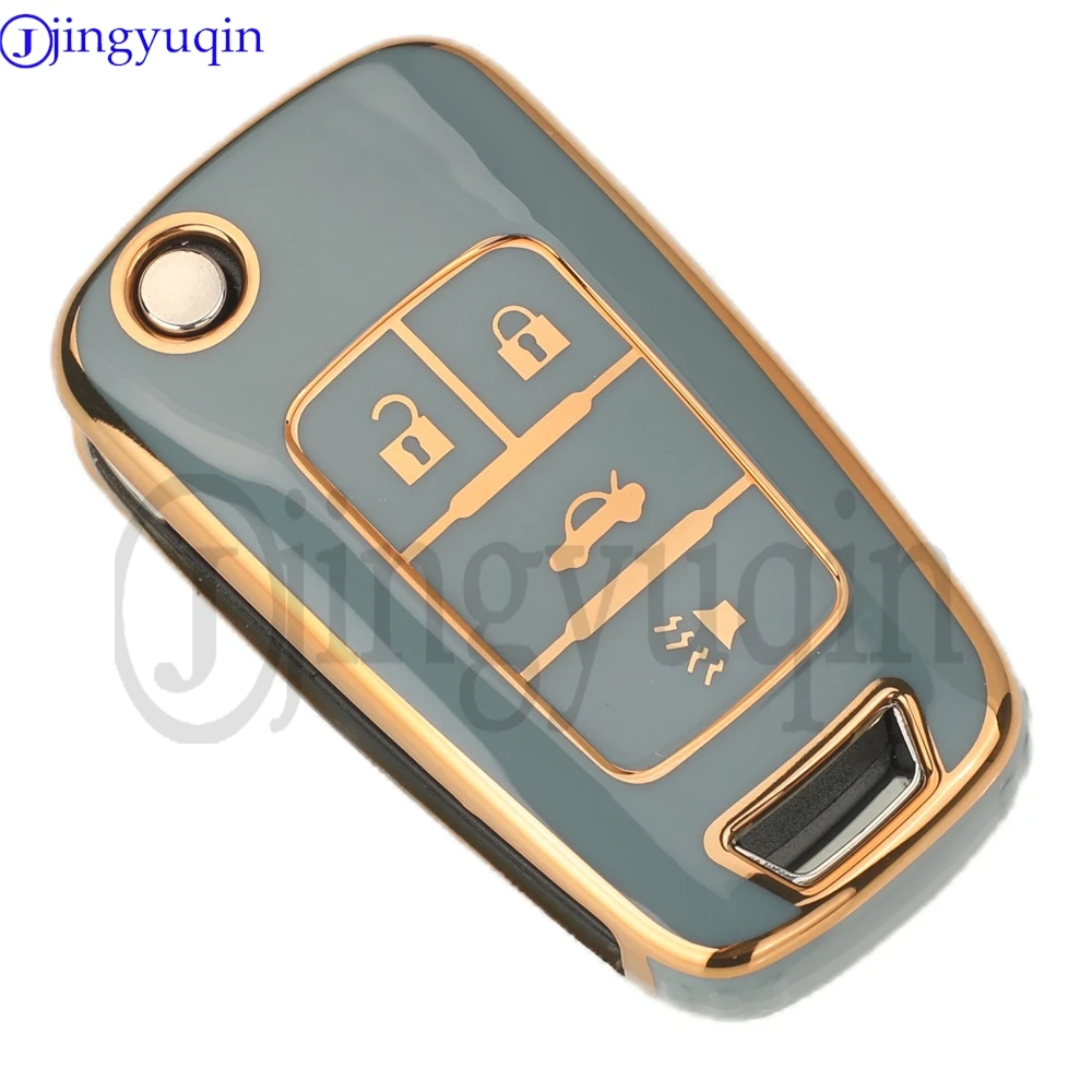 jingyuqin 3/4/5 Buttons Soft TPU Car Key Case For Opel/Buick/Chevrolet Cruze Epica Lova Camaro Impala Aveo Malibu Sail Orlando