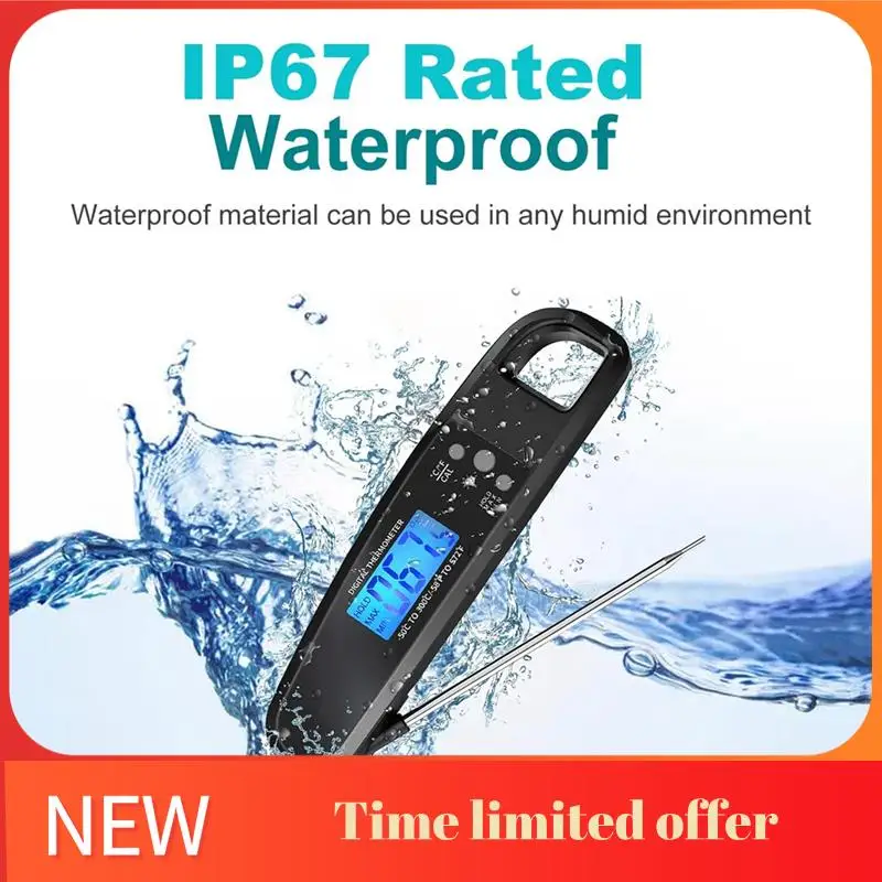 

Instant Read Meat Thermometer For Grill And Cooking, With Backlight & Calibration - Black