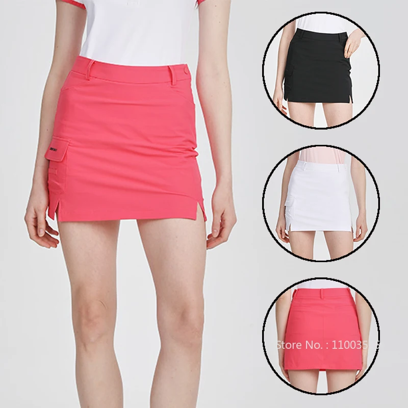 

AW Golf Slim Pencil Skirt Ladies Breathable Split Short Skort Women Girls High-waisted Sports Skirts with Inner Short XS-XXXL