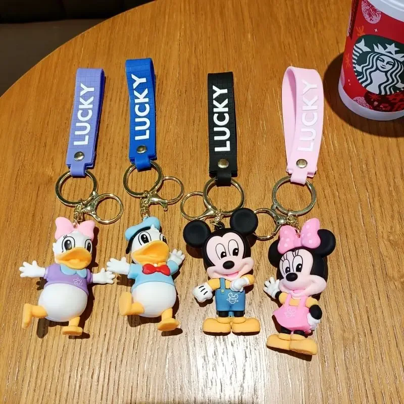 Disney Keychain Mickey Minnie Mouse Donald Duck Keychains Cute Pendants for Car Keys Tote Bags Birthday gifts for Children