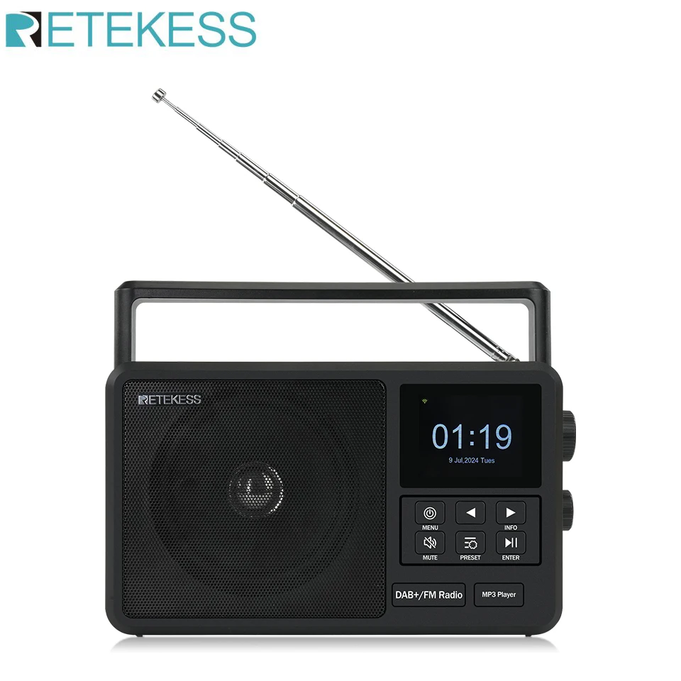 Retekss TR640 Internet Digital Radio DAB/Non-DAB Radio Portable FM Radio Supporting TF card USB WIF Bluetooth Dual Power Modes