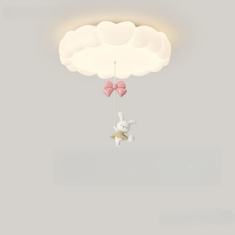 Cartoon bunny room bedroom light, cloud girl cream wind room light 2026 new eye protection ceiling light