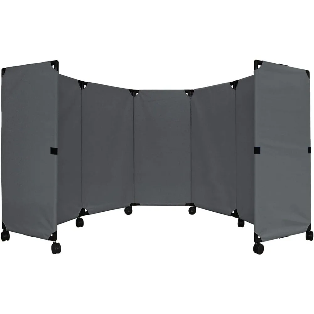 MP10S Portable Folding Wall Partition | Economical 5 Panel Design | Portable Room Divider On Wheels | Adjustable