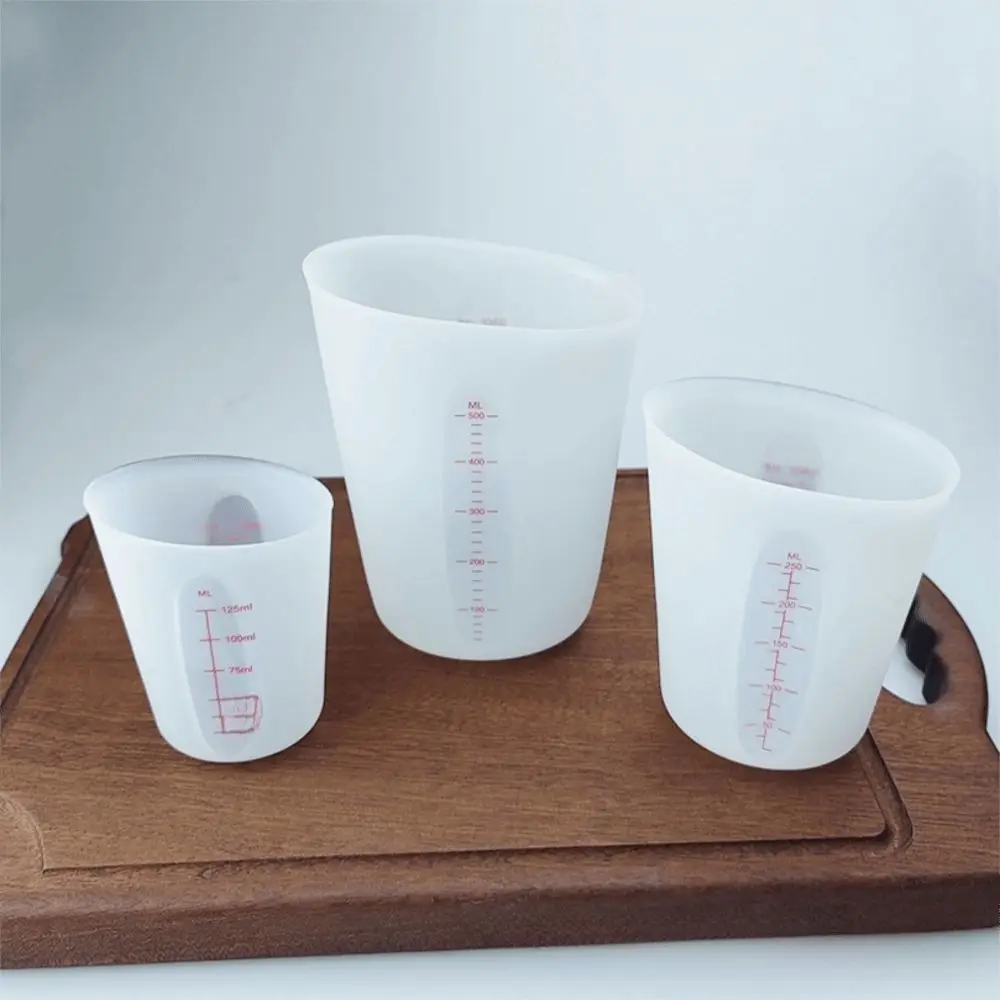 

Silicone Measuring Cups Double Scale Flexible Pouring Measure Cups 125/250/500ml Squeeze Pour Melting Cups Jewelry Making