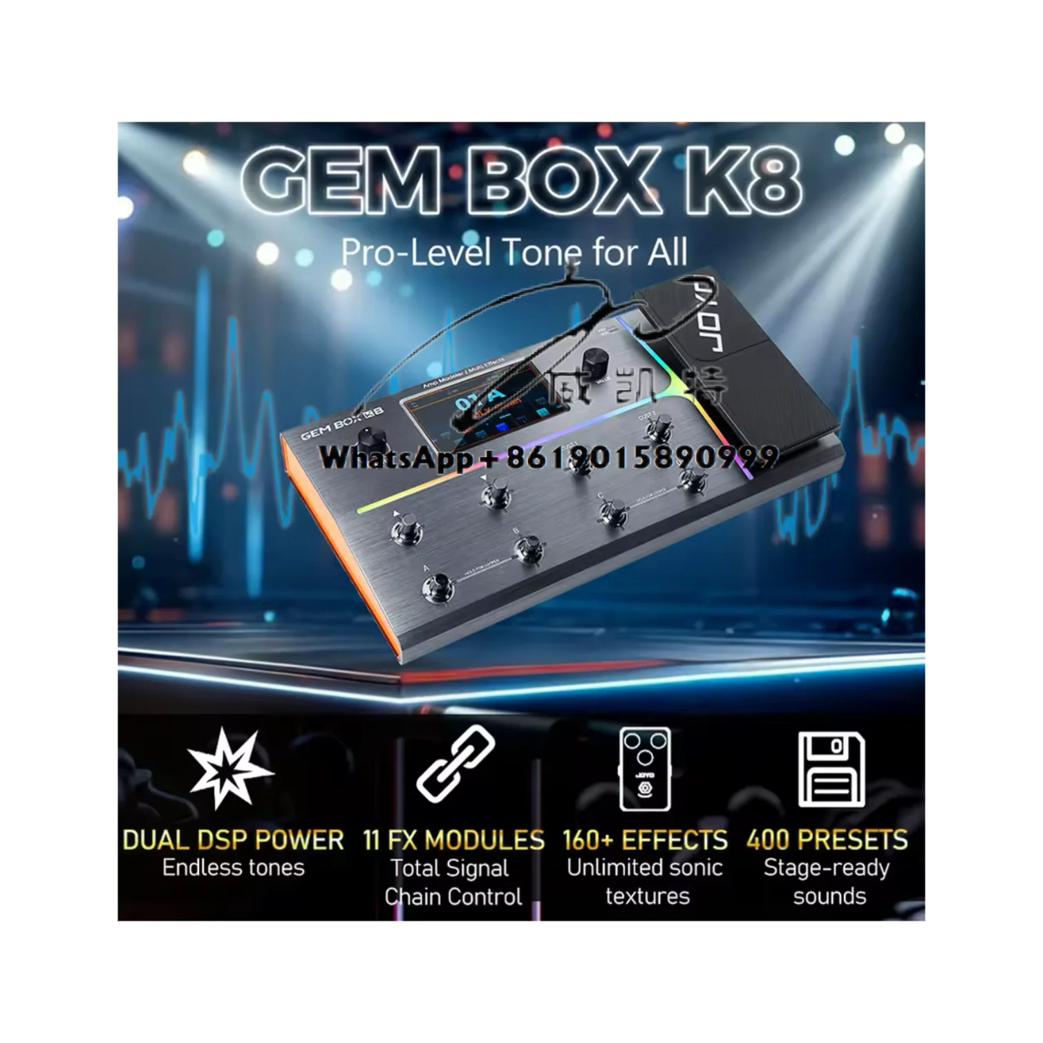 

Box K8/Gembox K8 Amp Modeler Multi-effects Pedals Guitar Processor Electric Guitar Effects Pedal Multi Effect for Stage