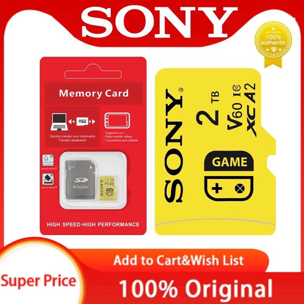 SONY 2TB SD Memory Card 128GB Class 10 V60 High Speed 1TB Mini SD Card 256GB Micro TF SD Card For Nintendo Switch/Ps4/Ps5